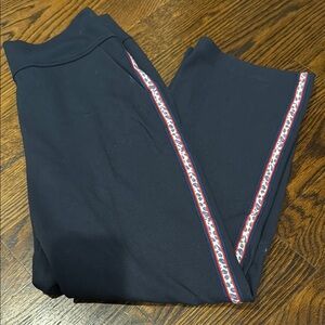 **Blue and Red Track Pants with Stylish Trim**